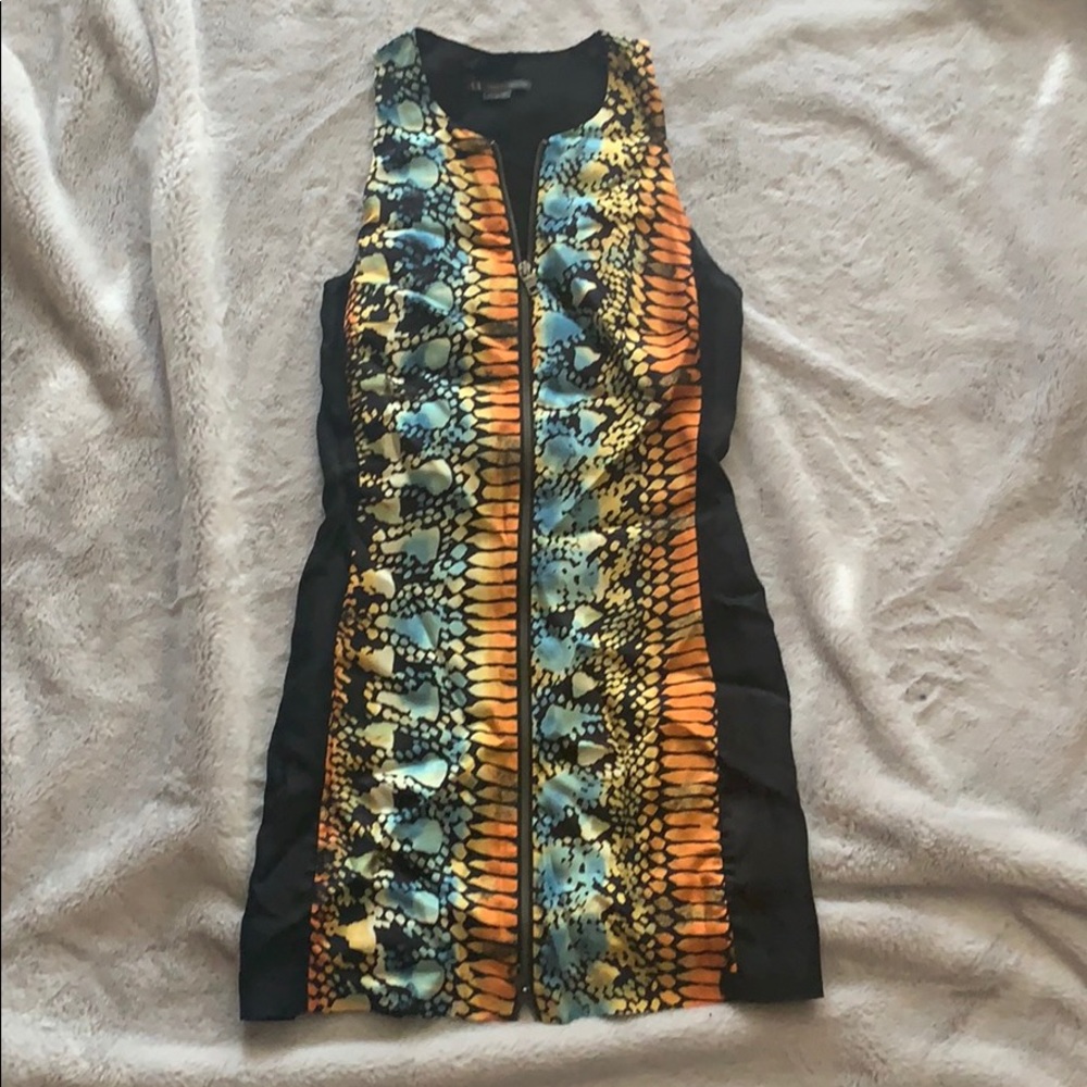 Multicolor silk mini dress